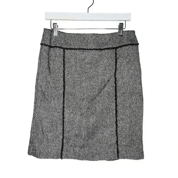 Merona women's metallic black and gray knee length skirt wool blend size 8 - Picture 1 of 7